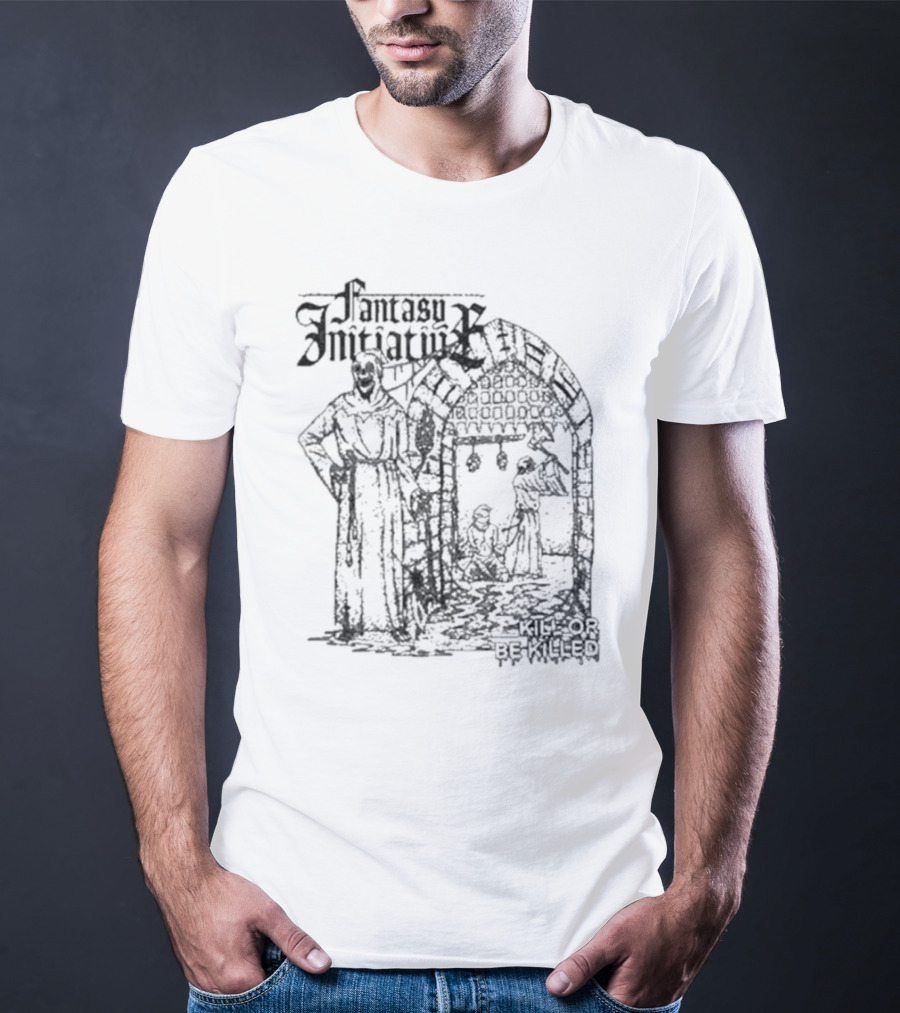 Fantasy Initiative Kill Or Be Killed Medieval Dungeon Scene T-Shirt