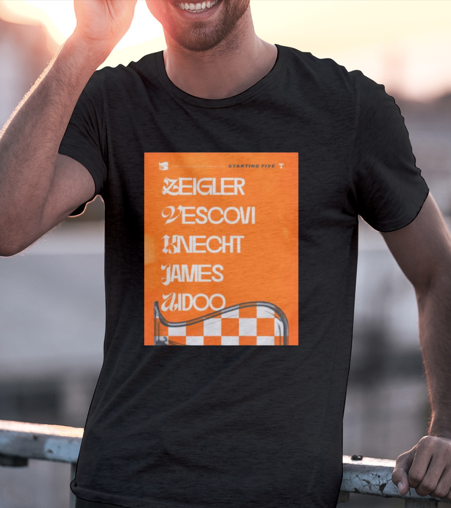 Zeigler Vescovi Knecht James Aidoo Tennessee Starting Five T-Shirt