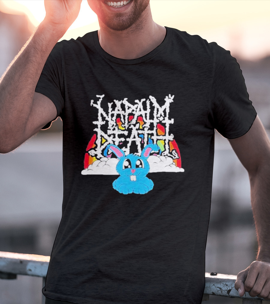 Napalm Death Rainbow Bunny Fobtours T-Shirt
