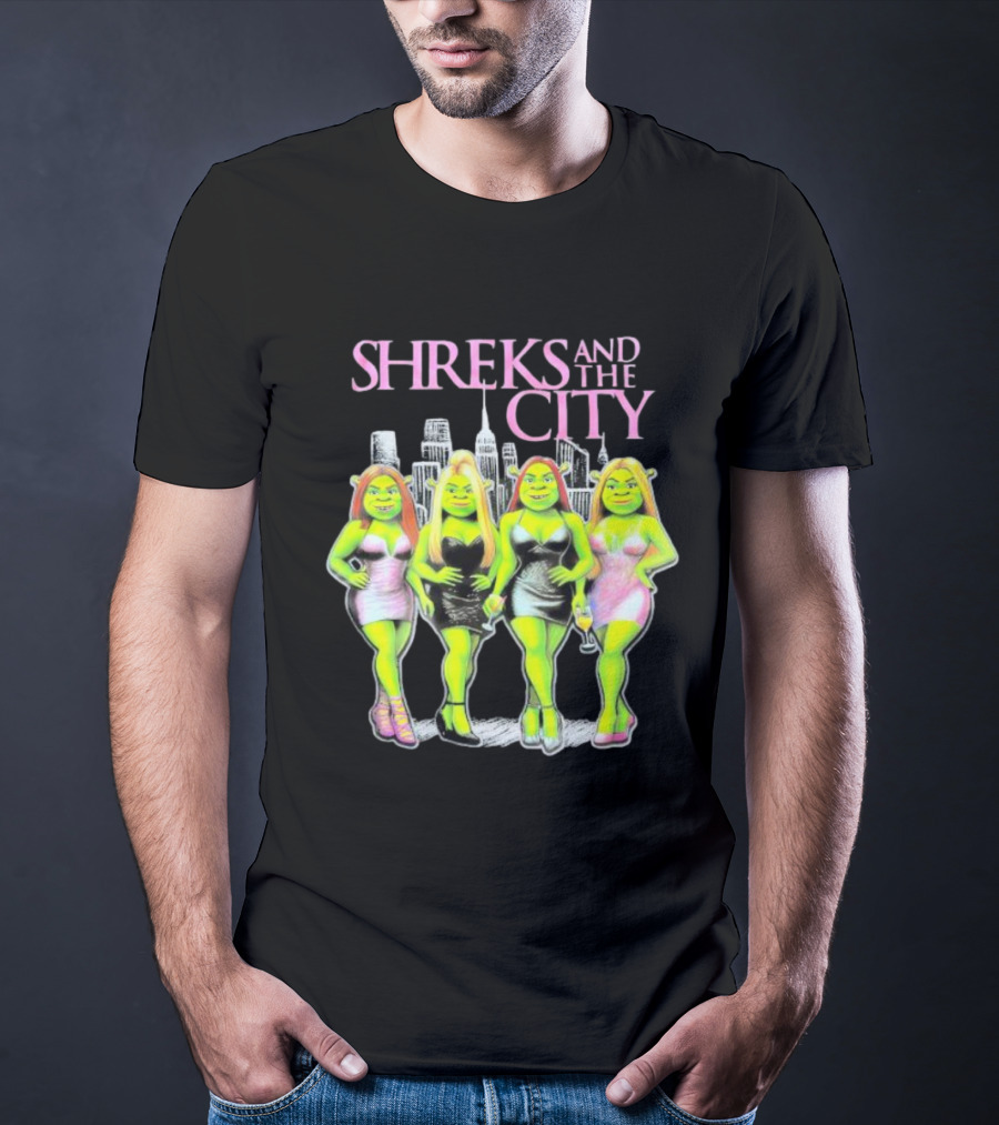 Shreks And The City Four Lady Shreks New York Skyline T-Shirt
