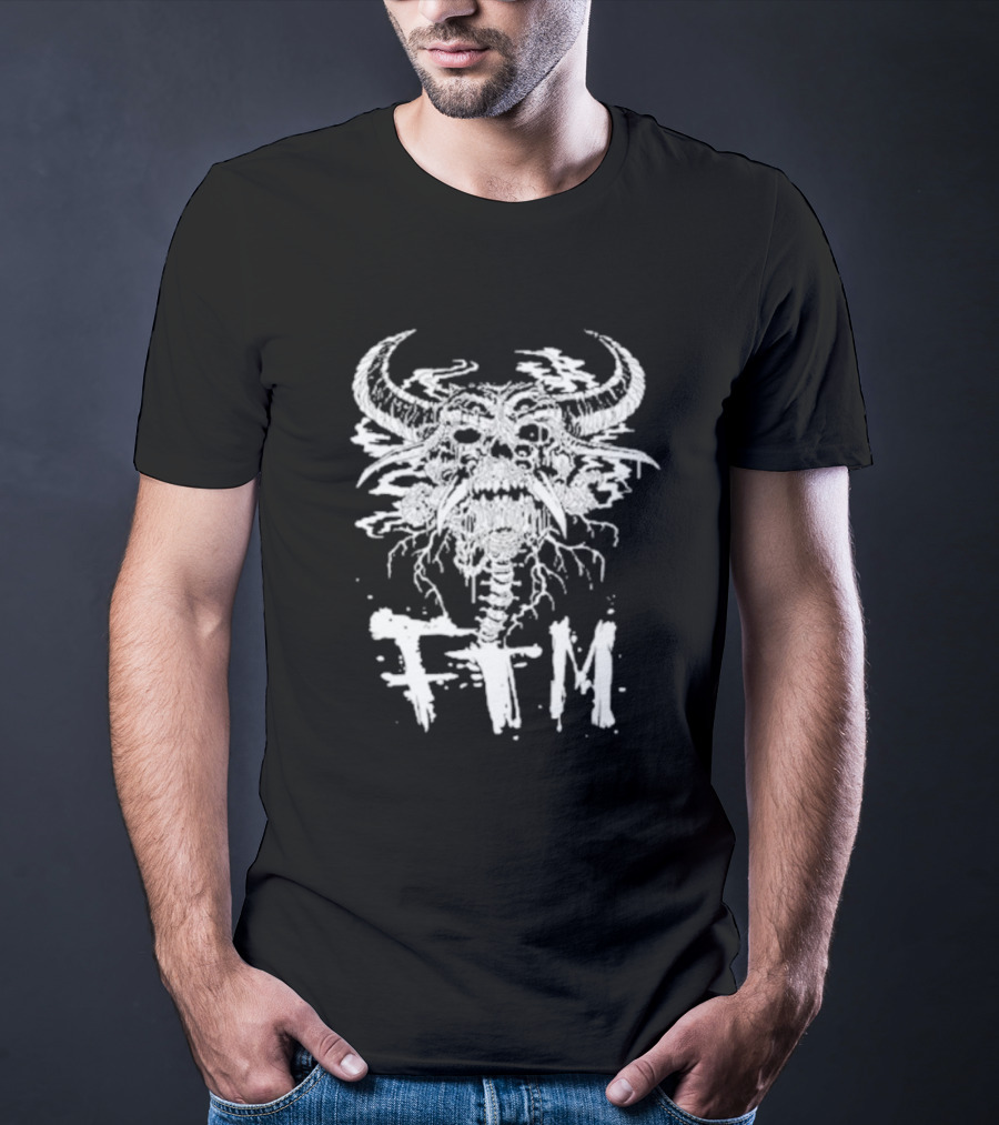 Franky The Mobster FTM Skull Beast With Horns Impending Doom T-Shirt