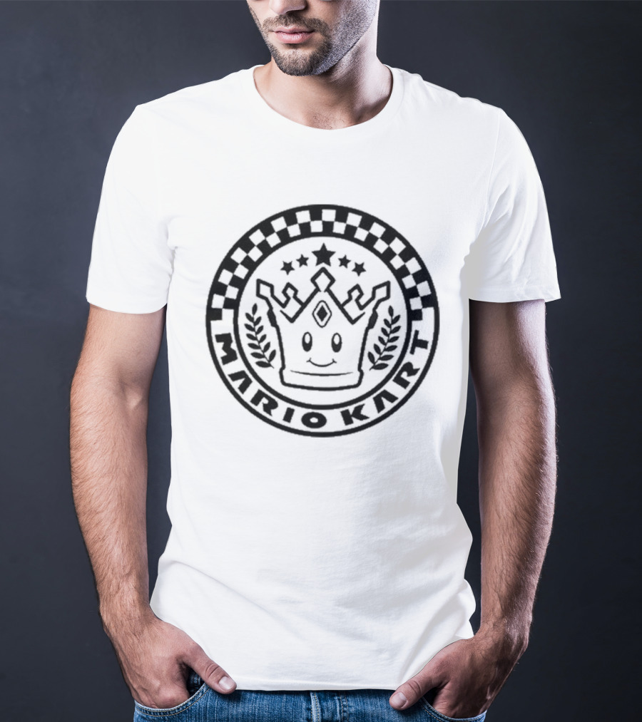 Damien Haas Wearing Mario Kart Crown Emblem Super Nintendo World T-Shirt