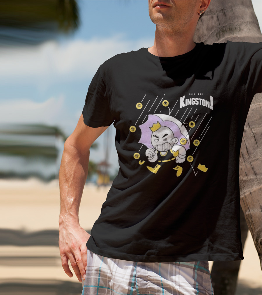 Bald Emo Kingston Character With Umbrella And Crown Symbols T-Shirt