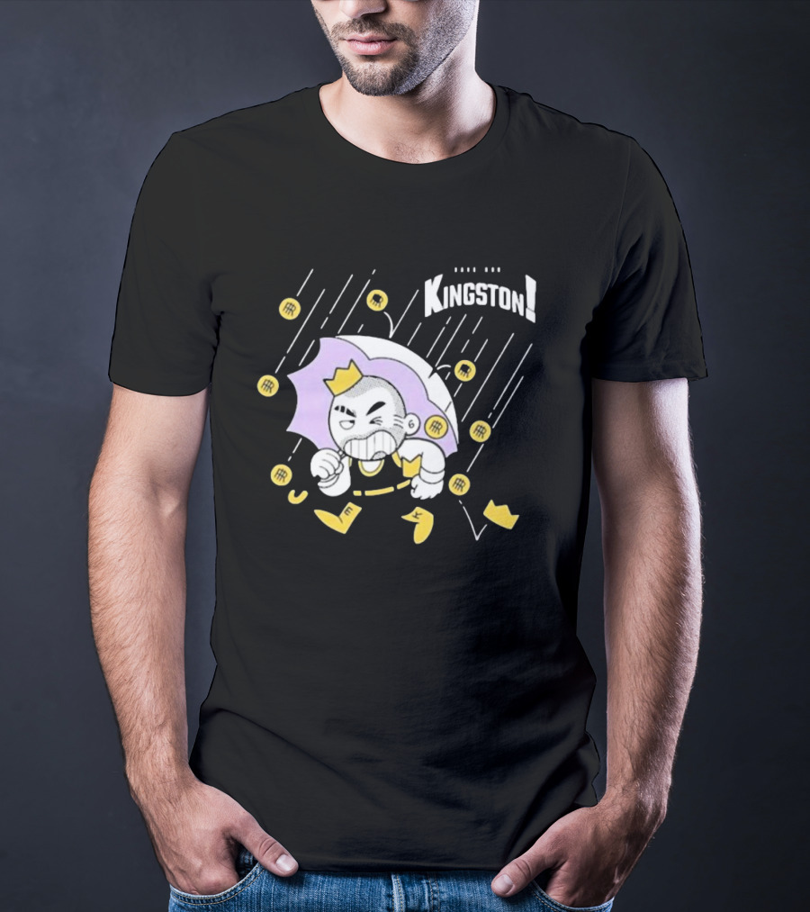 Bald Emo Kingston Character With Umbrella And Crown Symbols T-Shirt