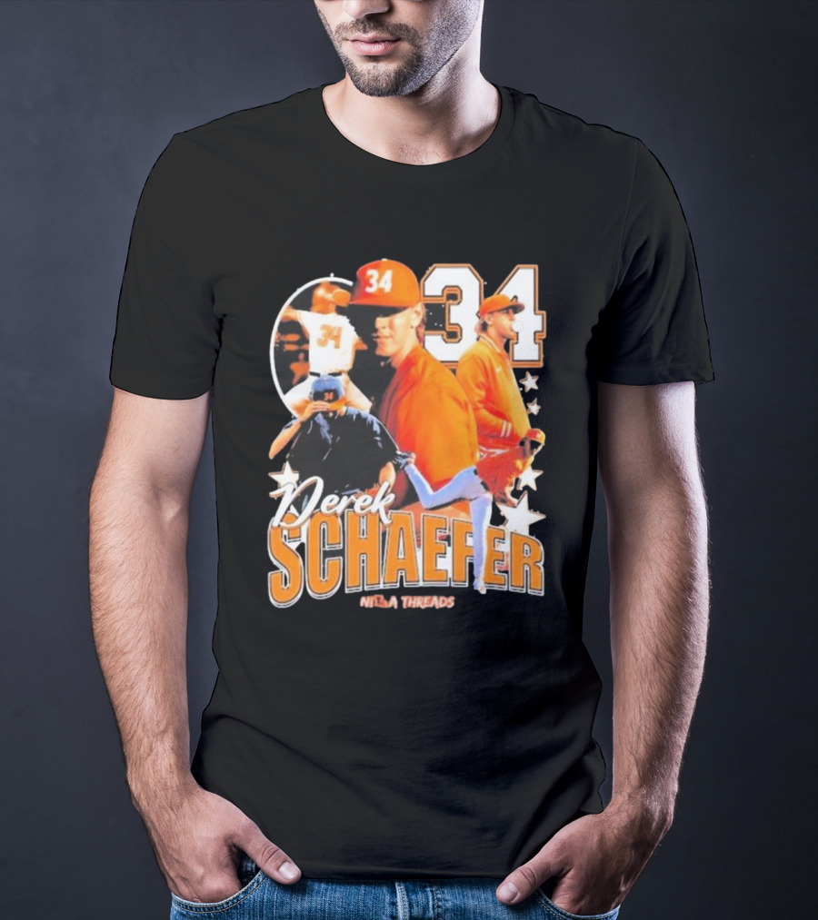 Derek Schaefer 34 Ninja Threads Baseball Star Athletic T-Shirt