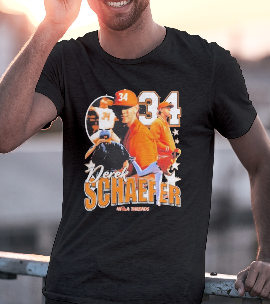 Derek Schaefer 34 Ninja Threads Baseball Star Athletic T-Shirt