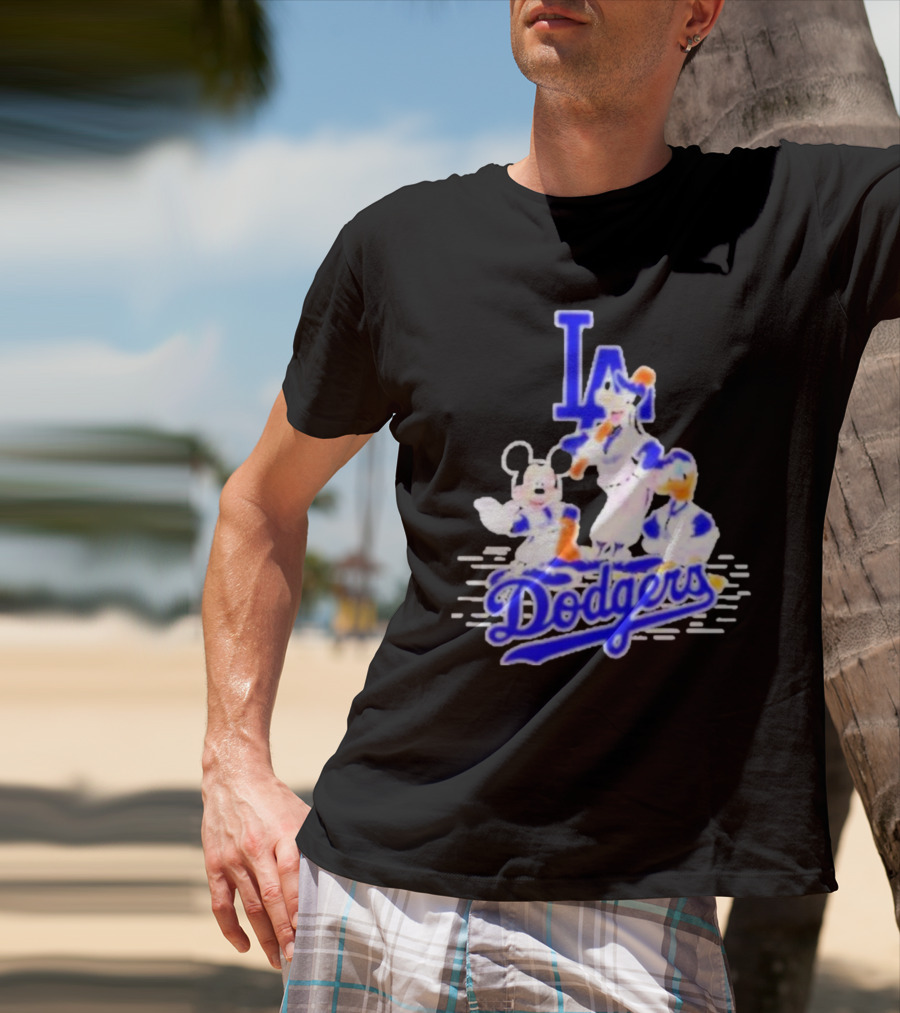 LA Dodgers Mickey And Friends Disney Baseball T-Shirt