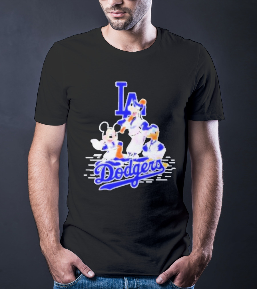 LA Dodgers Mickey And Friends Disney Baseball T-Shirt