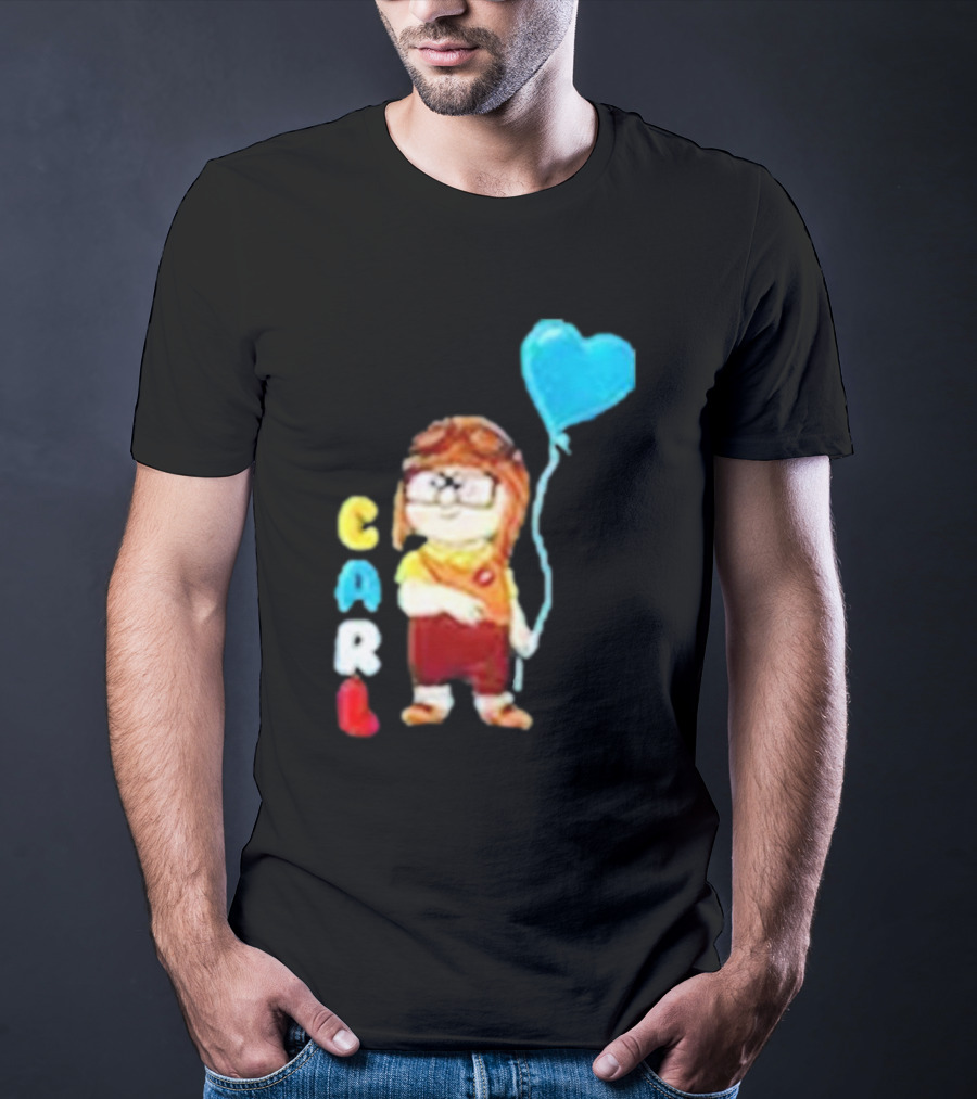 Disney Pixar Up Carl Holding Heart Balloon Couples T-Shirt