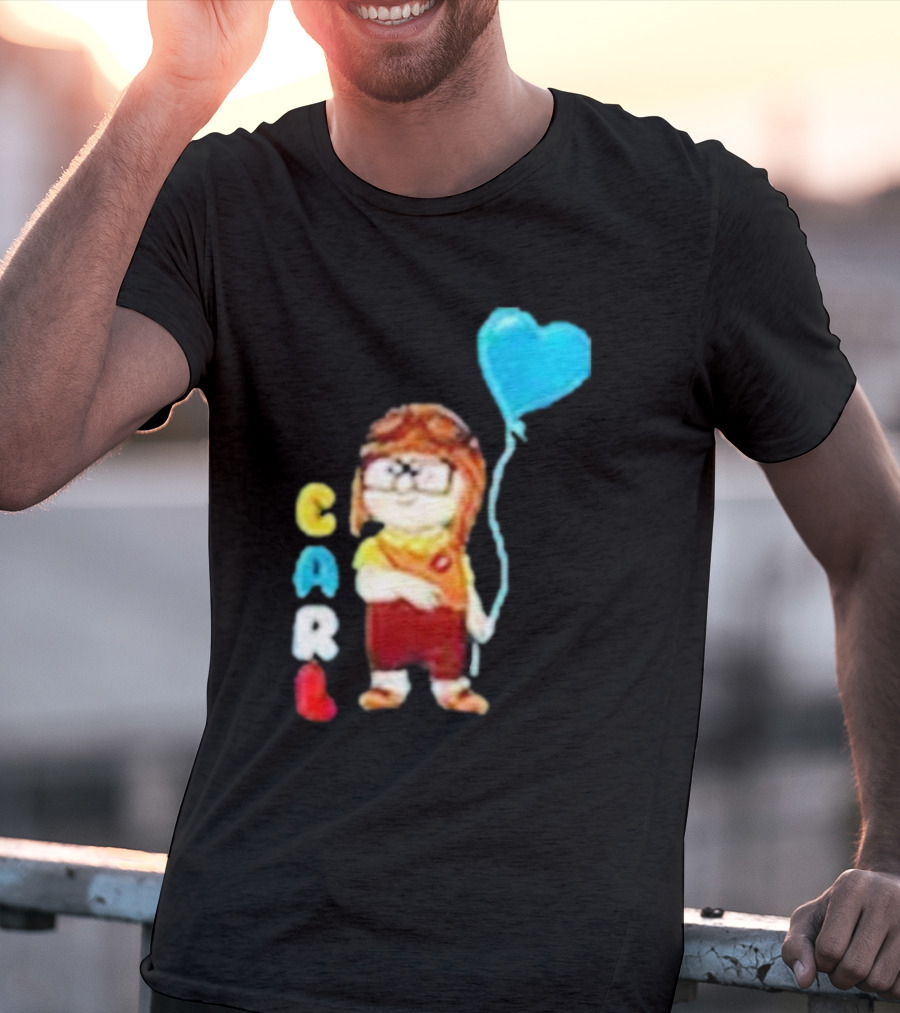 Disney Pixar Up Carl Holding Heart Balloon Couples T-Shirt