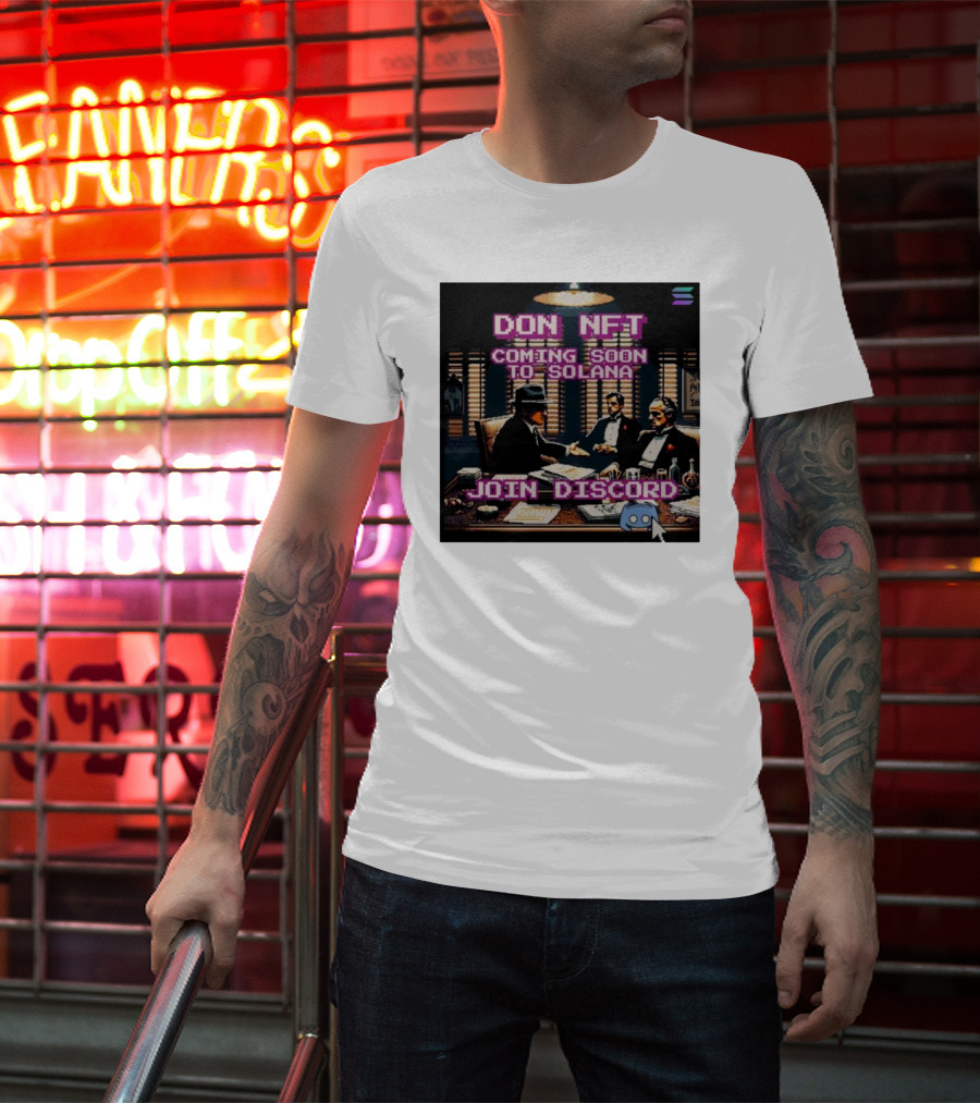 Don NFT Coming Soon To Solana Join Discord Pixel Art Gentlemen Meeting T-Shirt