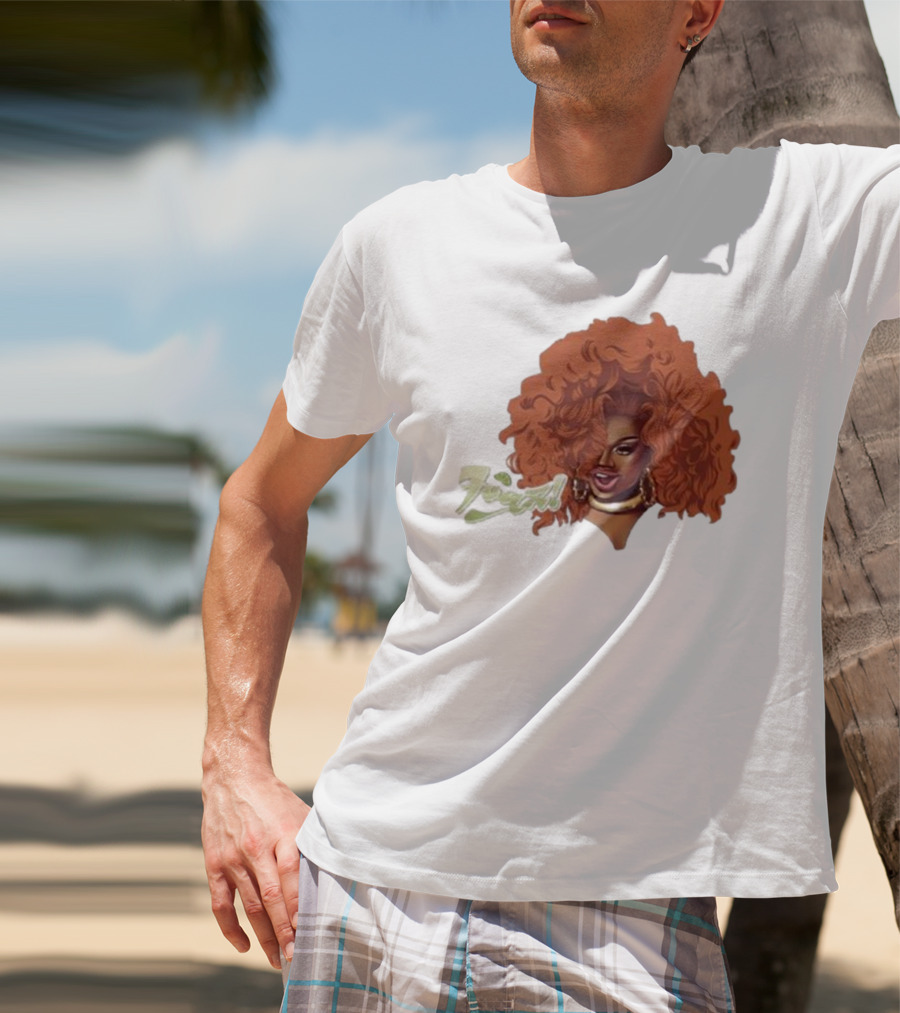 Drag Queen Sunami Foam Iconic Curly Hair T-Shirt