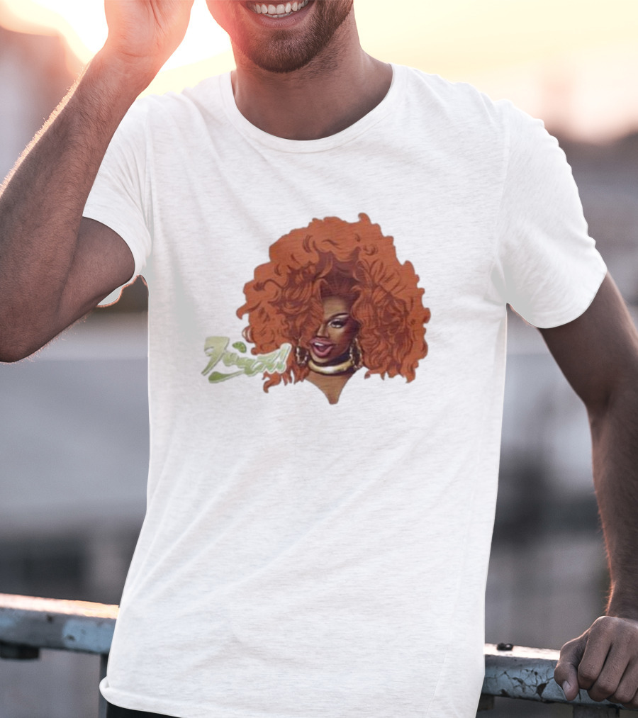 Drag Queen Sunami Foam Iconic Curly Hair T-Shirt