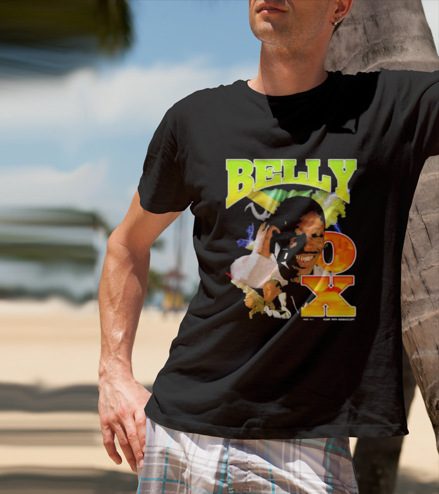 BELLY OX Romp With Bumbaclot Smiling Man With Phone And Gun T-Shirt