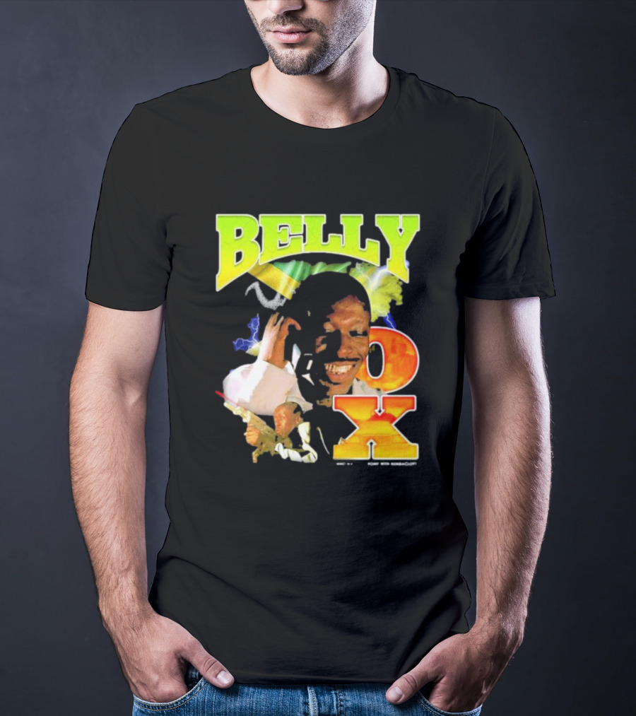 BELLY OX Romp With Bumbaclot Smiling Man With Phone And Gun T-Shirt