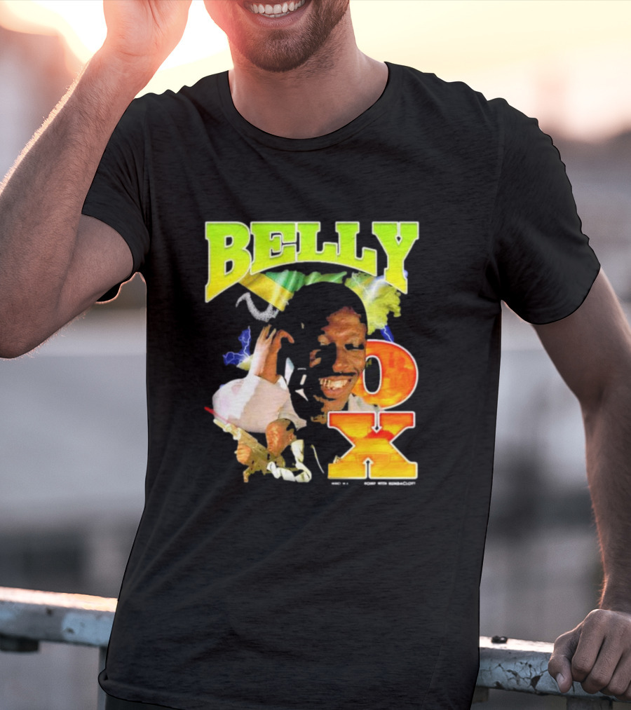 BELLY OX Romp With Bumbaclot Smiling Man With Phone And Gun T-Shirt