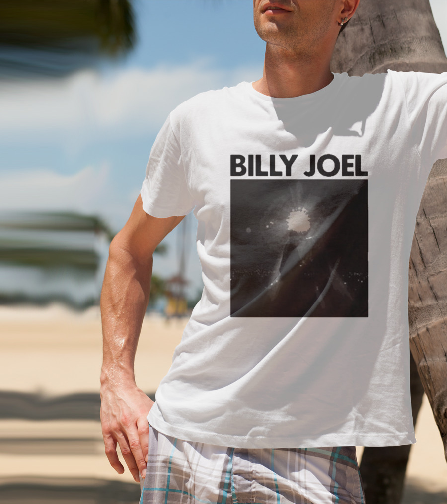 Billy Joel Concert Photo With Bright Light Backdrop T-Shirt