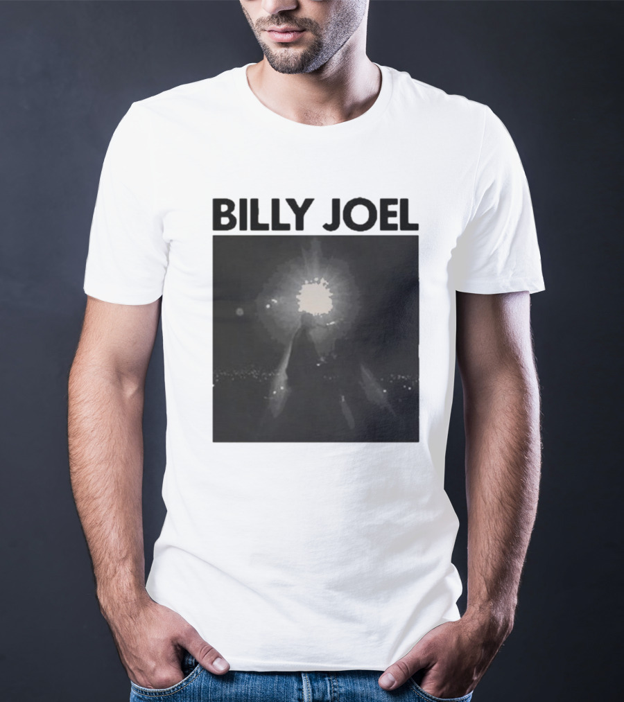 Billy Joel Concert Photo With Bright Light Backdrop T-Shirt