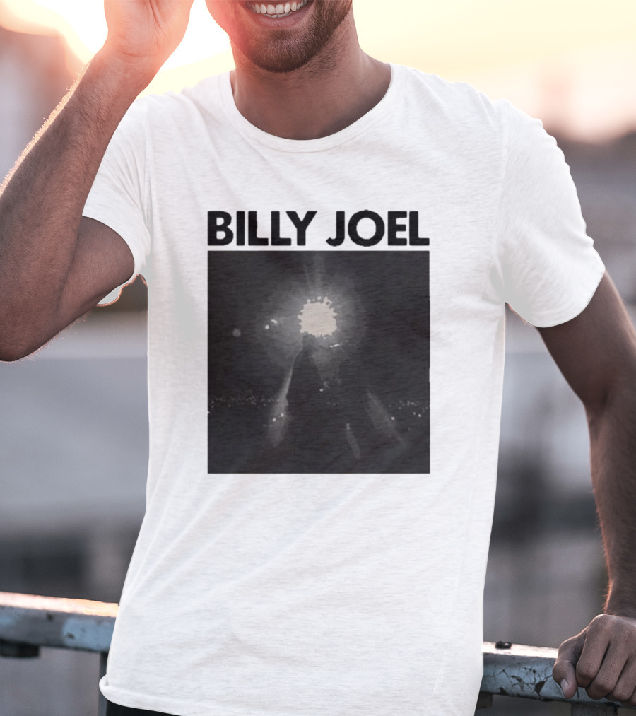 Billy Joel Concert Photo With Bright Light Backdrop T-Shirt