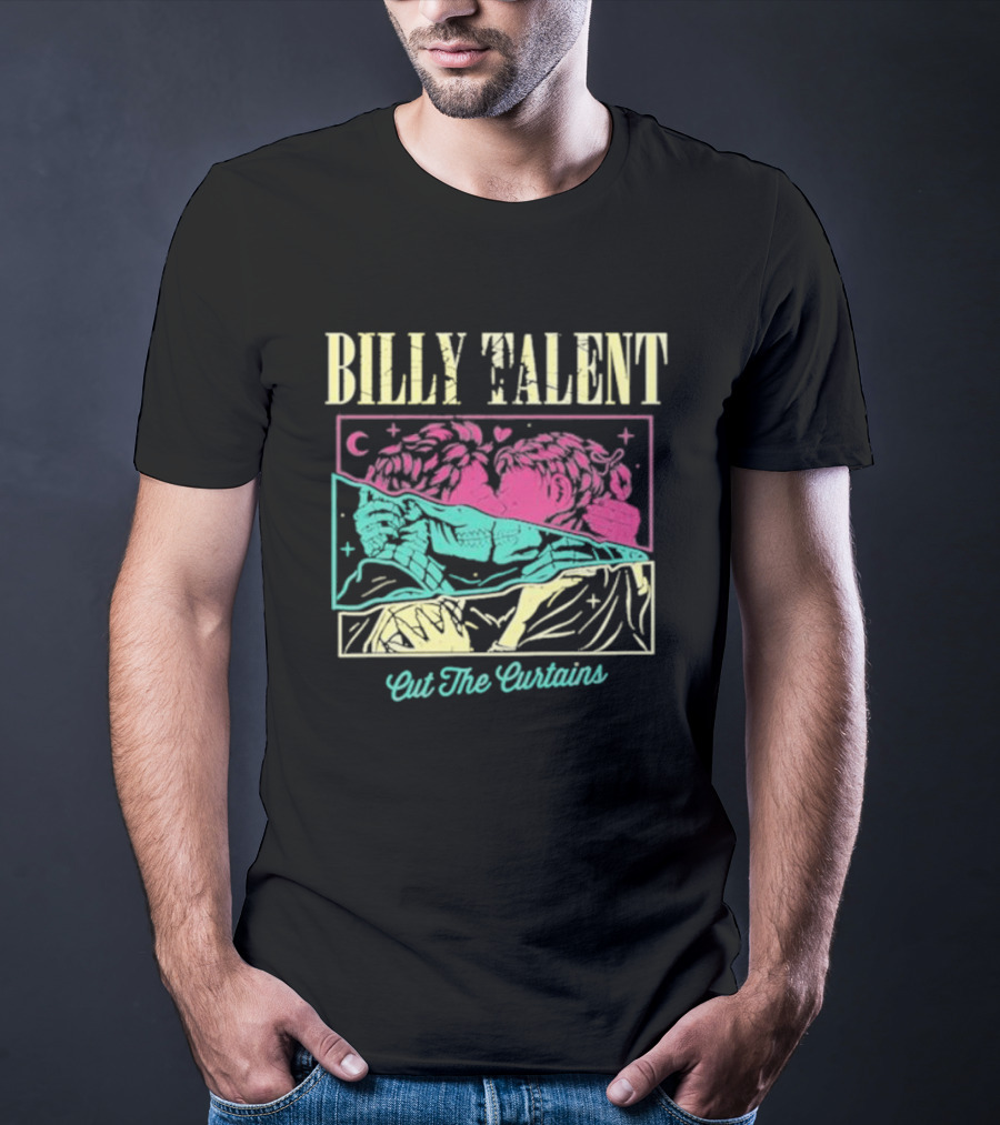 BILLY TALENT Cut The Curtains Kiss Night Pink Green Love Moon Star T-Shirt