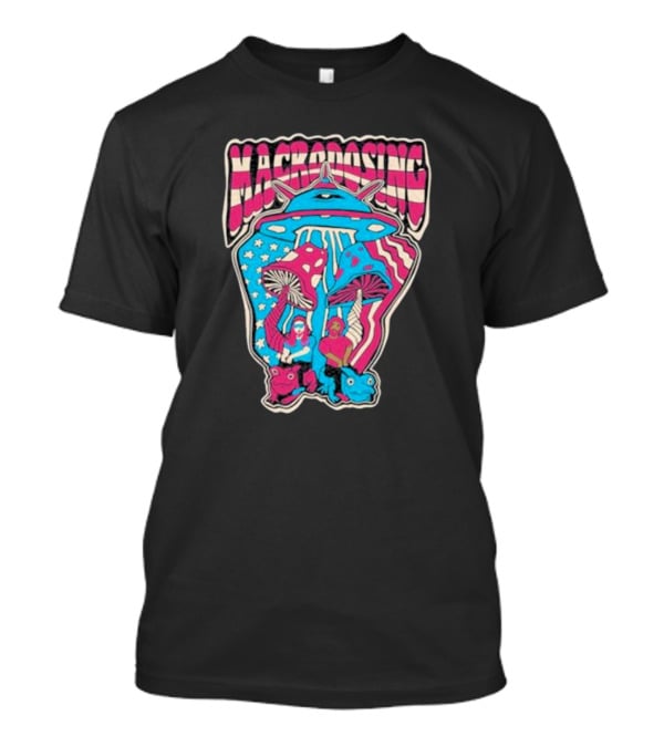 Macrodosing USA Psychedelic UFO And Mushroom T-Shirt