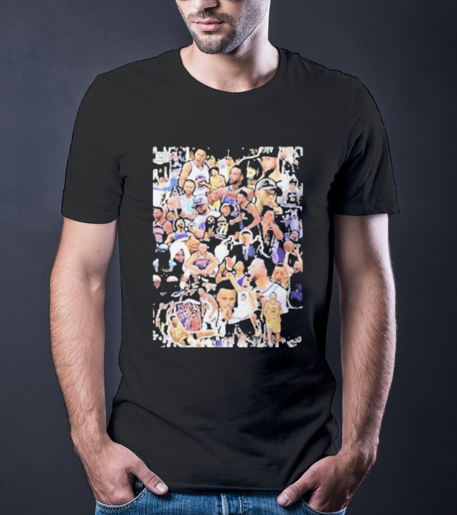 Happy Birthday Stephen Curry Basketball Court Emotions Collage T-Shirt
