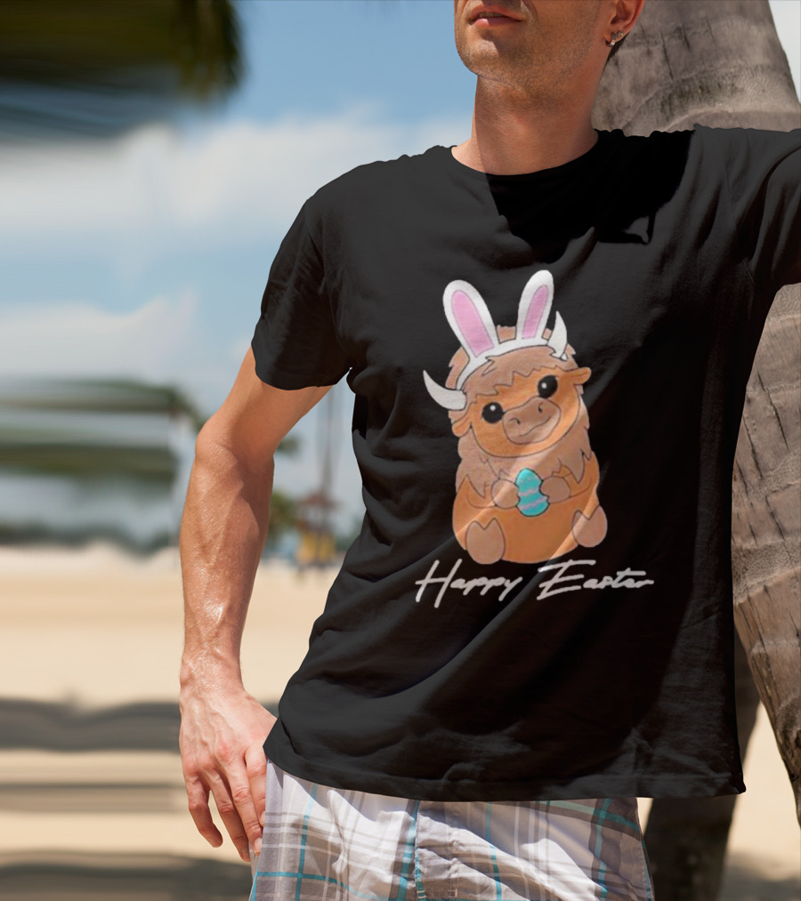Happy Easter Buffalo Bunny With Ears And Egg T-Shirt