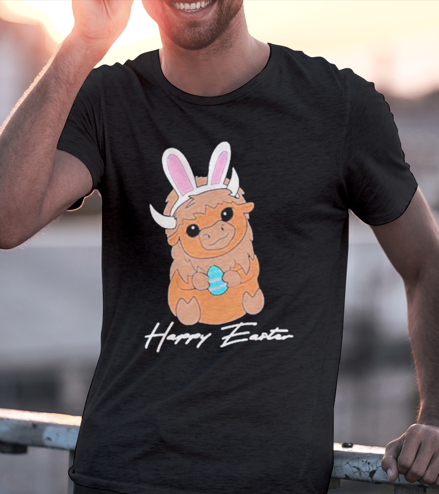 Happy Easter Buffalo Bunny With Ears And Egg T-Shirt