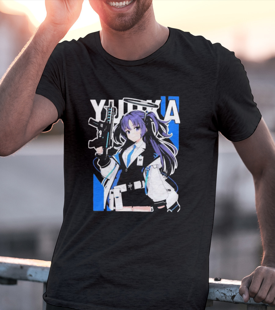 Yuuka Blue Archive Holding Gun Anime Character T-Shirt