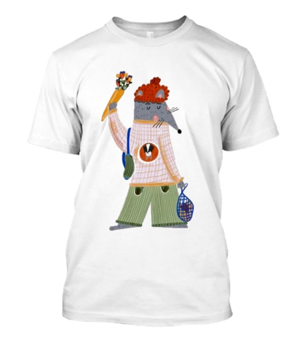 Hildalia Weekend Mouse With Flowers In Hand T-Shirt