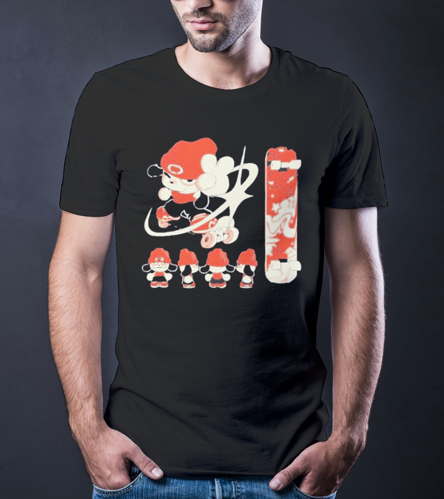 Hip Hop Dog Bryson McBee Roller Skating Skateboard Red Hat T-Shirt