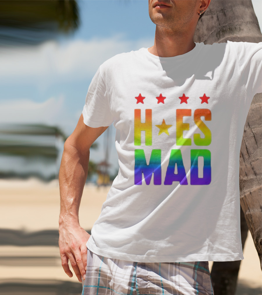 Hoes Mad Rainbow Stars Pride T-Shirt