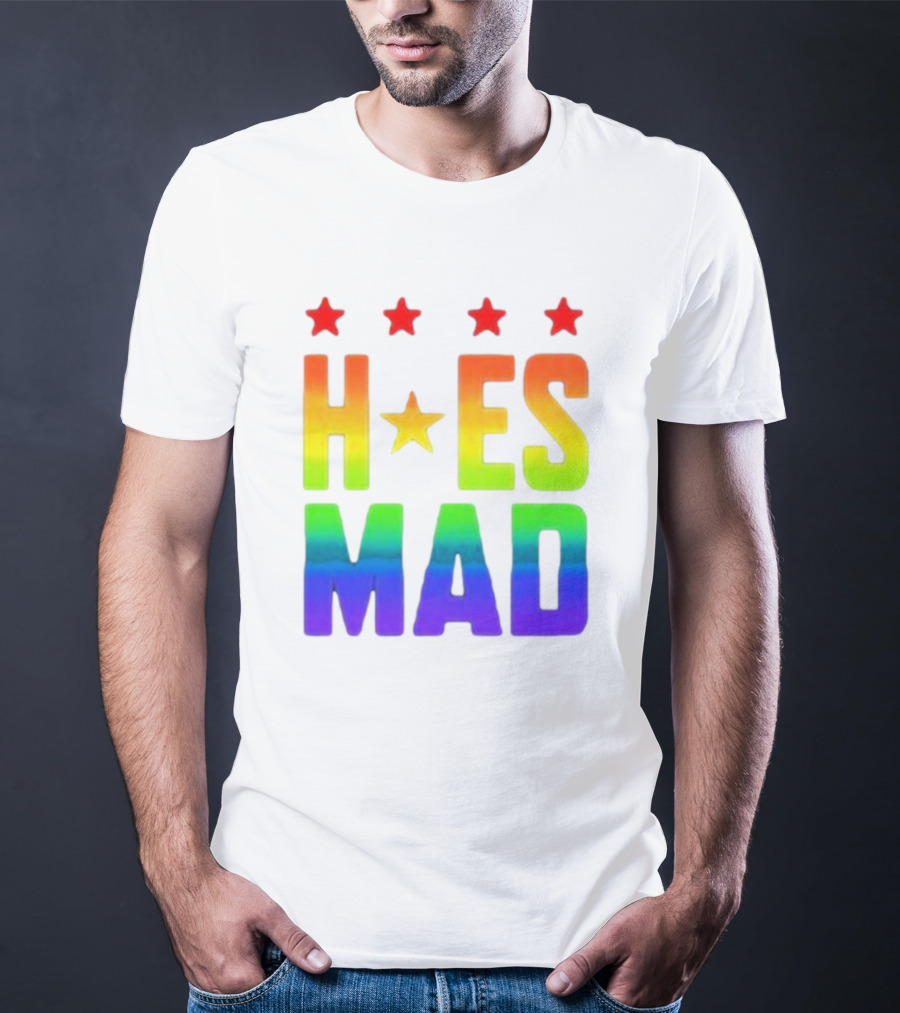 Hoes Mad Rainbow Stars Pride T-Shirt