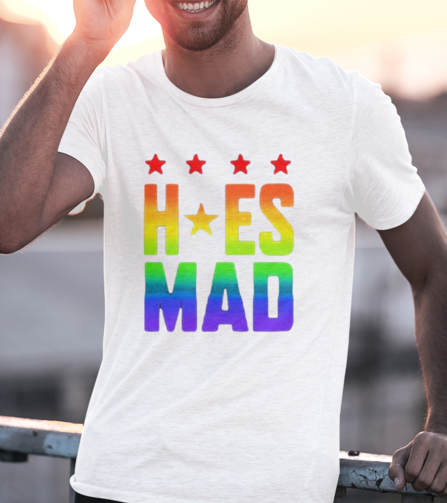 Hoes Mad Rainbow Stars Pride T-Shirt