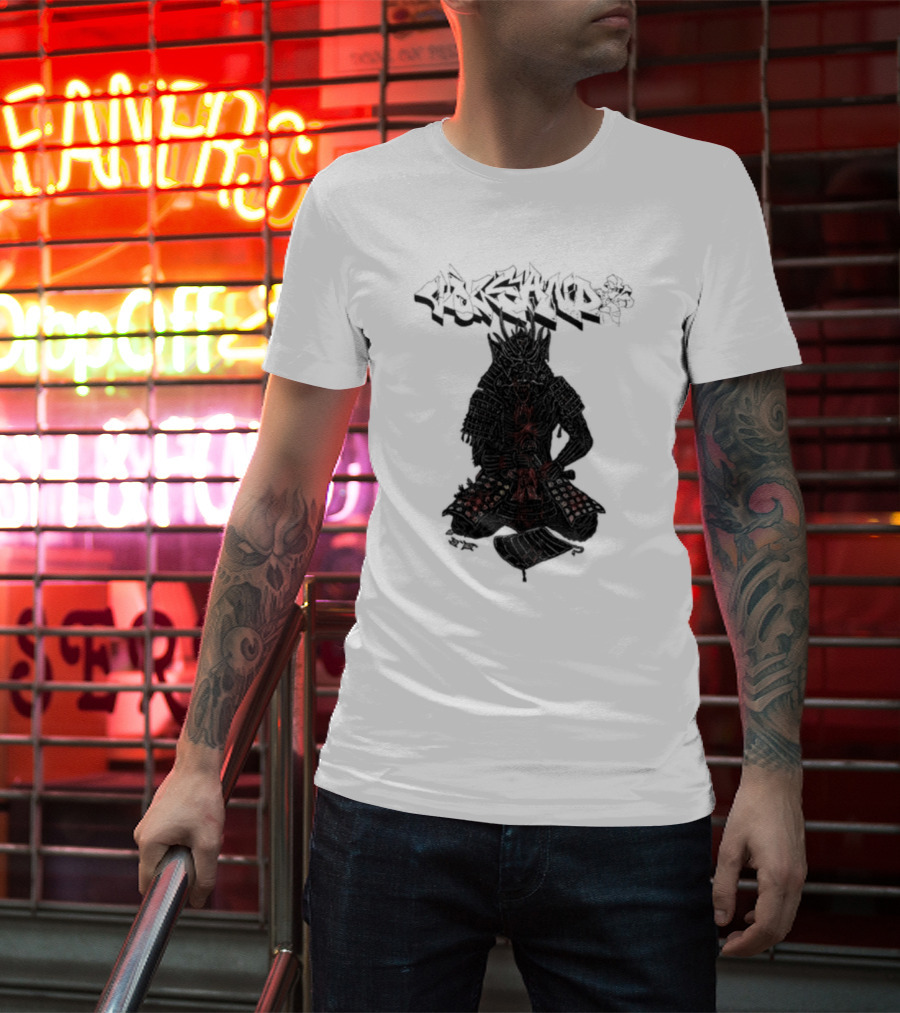 Volcano Samurai Holy Mountain Printing T-Shirt