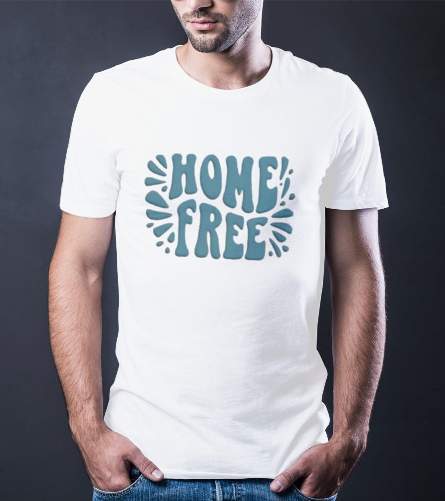 Home Free Emblem Logo Puff Text With Blue Accents T-Shirt
