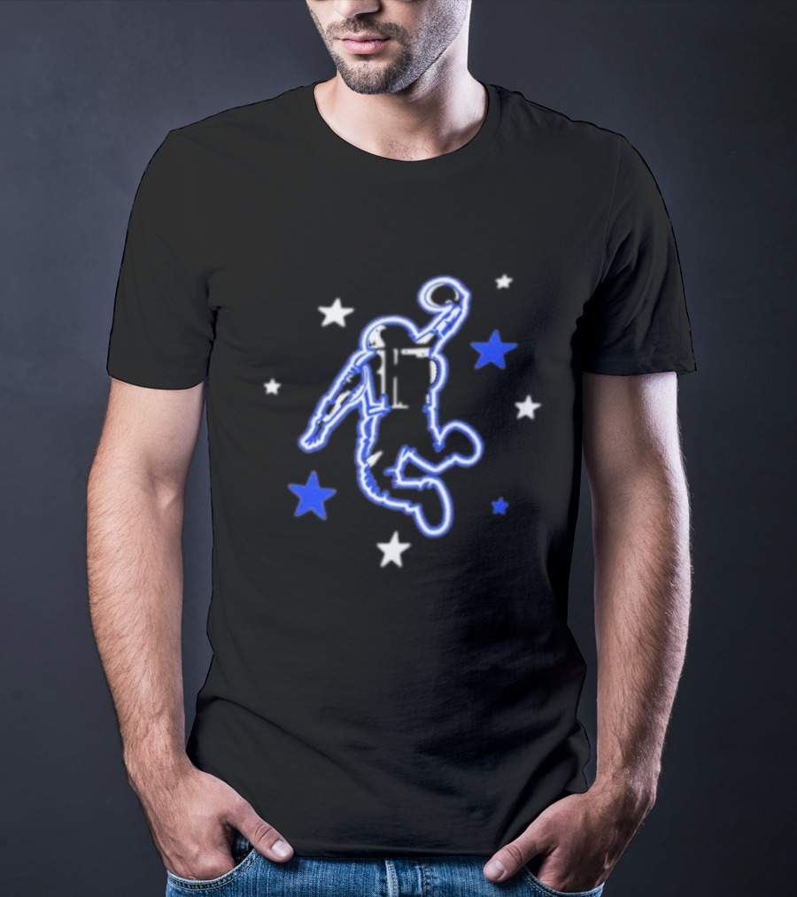 Houston Rockets Hometown Heroes Astronaut Dunk With Blue And White Stars T-Shirt