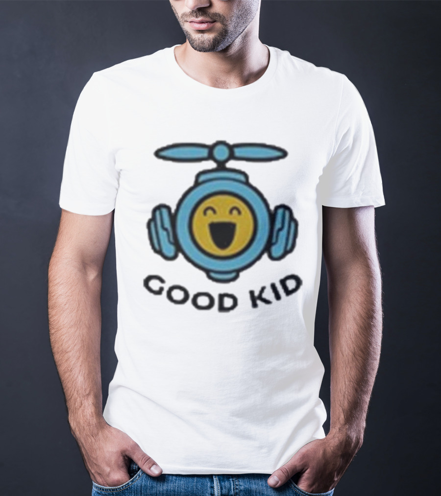 Good Kid Drone Emblem With Smiling Face T-Shirt