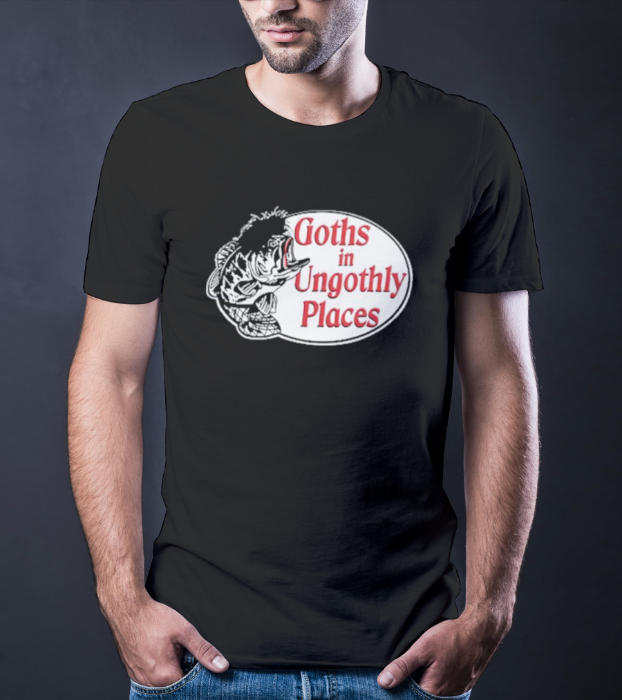 Goths In Ungothly Places Fish Emblem T-Shirt