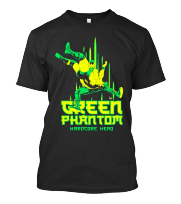 Green Phantom Hardcore Hero Wrestler Action T-Shirt