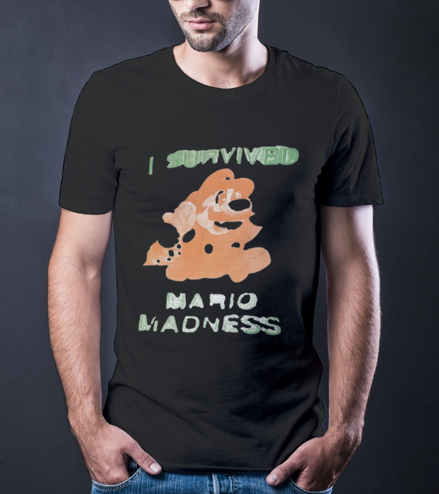 I Survived Mario Madness Retro Gamer Fun T-Shirt