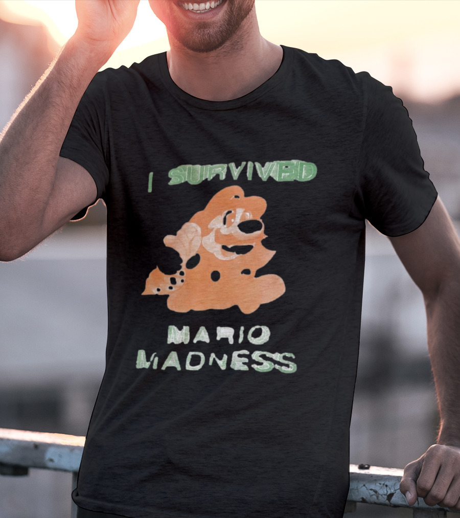 I Survived Mario Madness Retro Gamer Fun T-Shirt