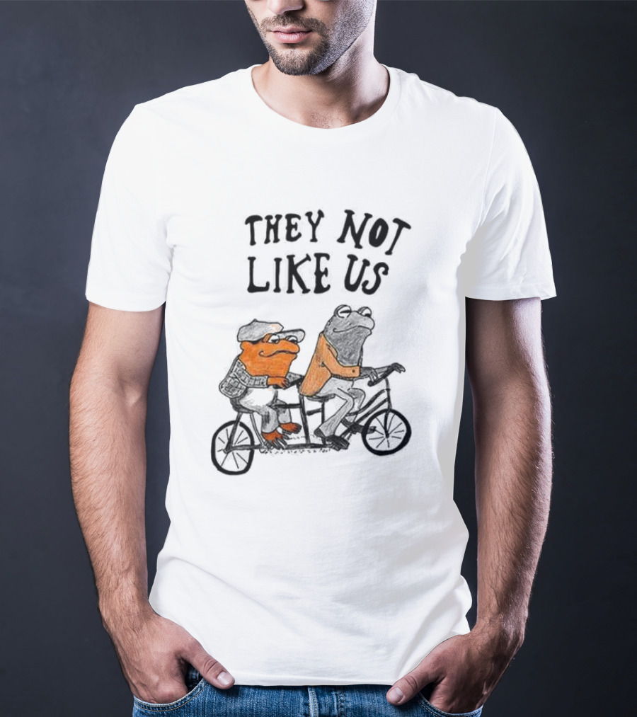 They Not Like Us Frog Riding Bike Duo T-Shirt