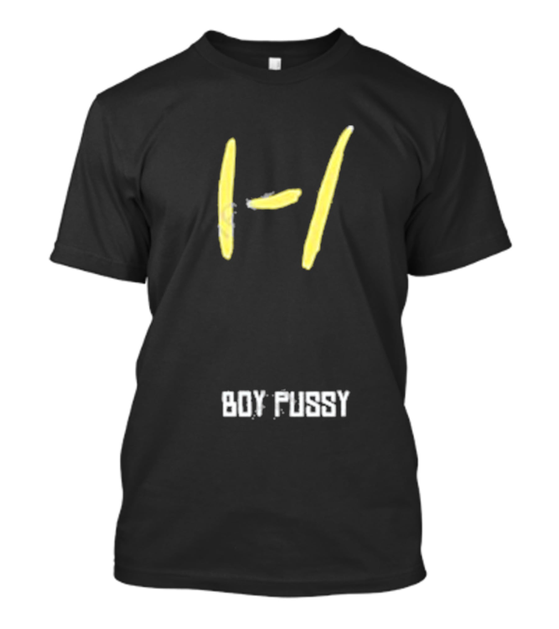 Boy Pussy Jackbox Icon Yellow Lines T-Shirt