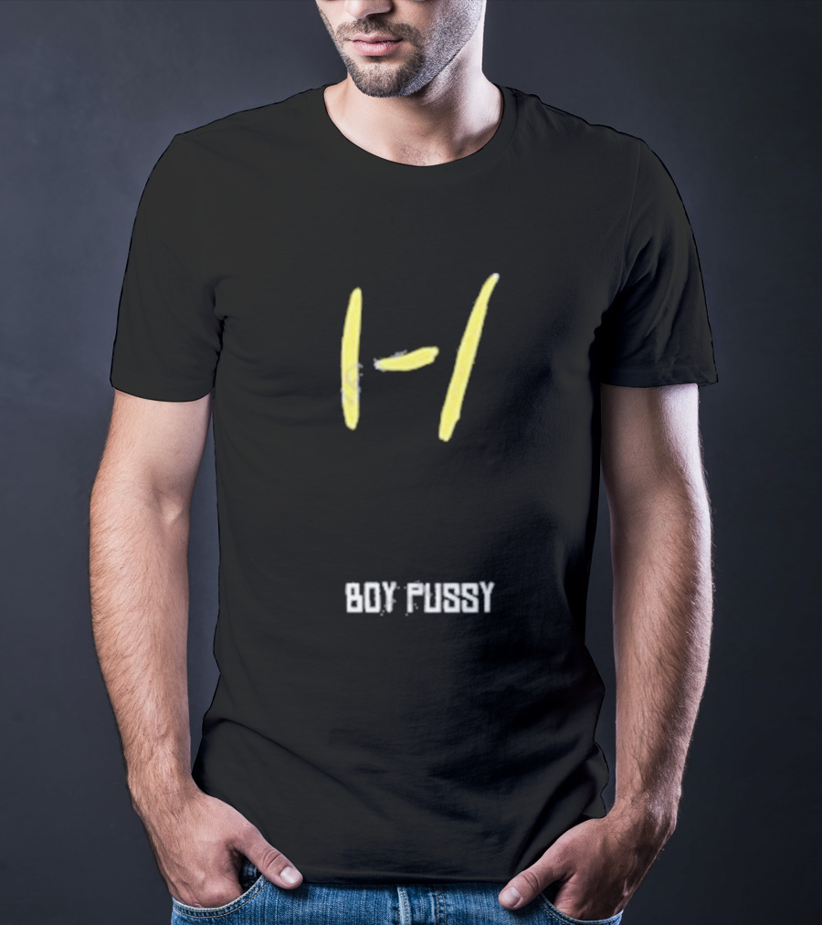Boy Pussy Jackbox Icon Yellow Lines T-Shirt