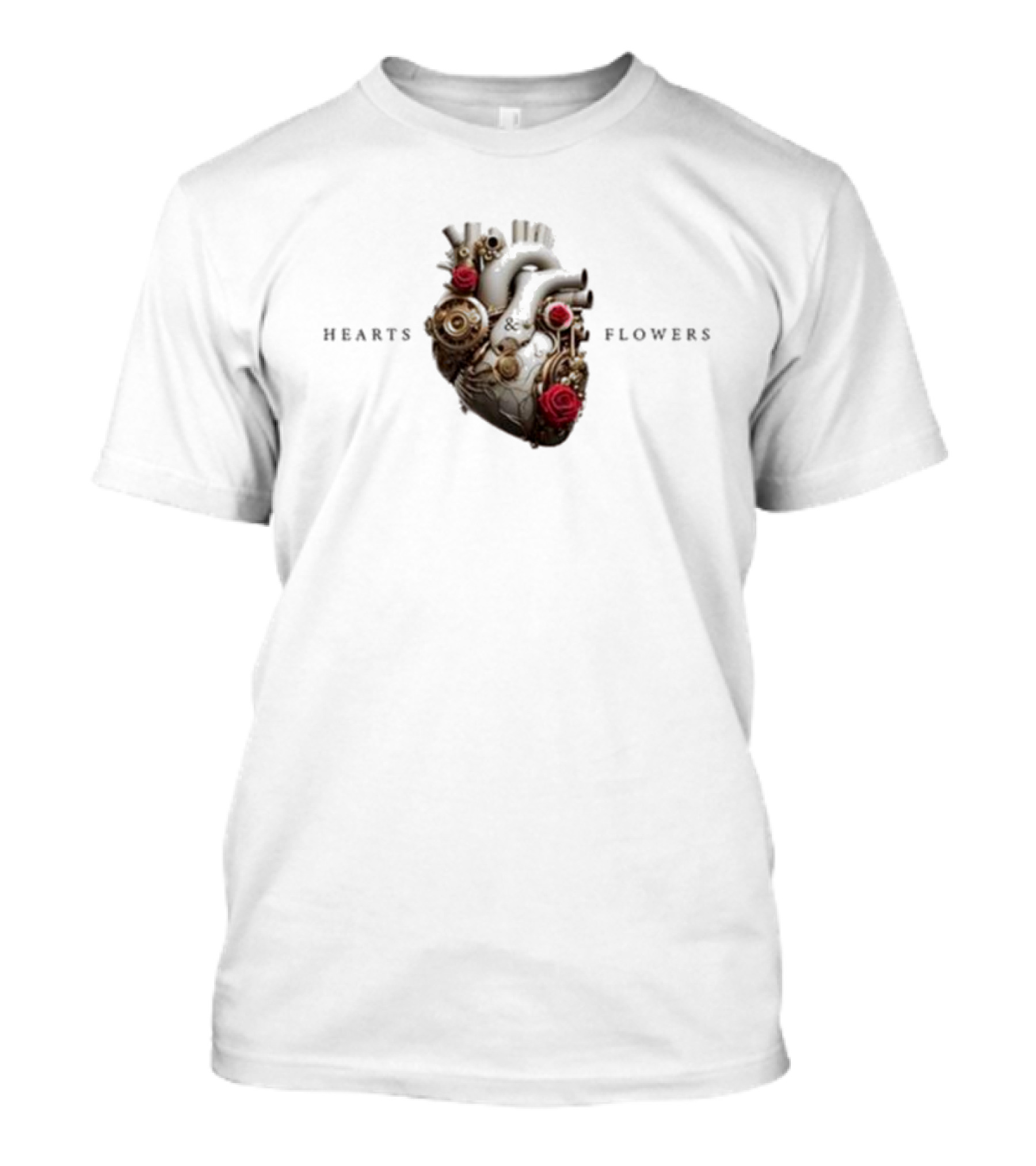 Jennifer Lopez Hearts And Flowers Roses And Mechanical Heart T-Shirt