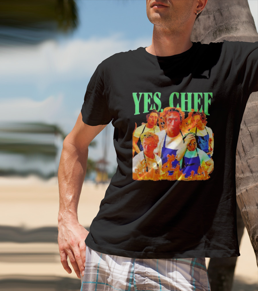 Jeremy Allen Fire Flames Yes Chef T-Shirt