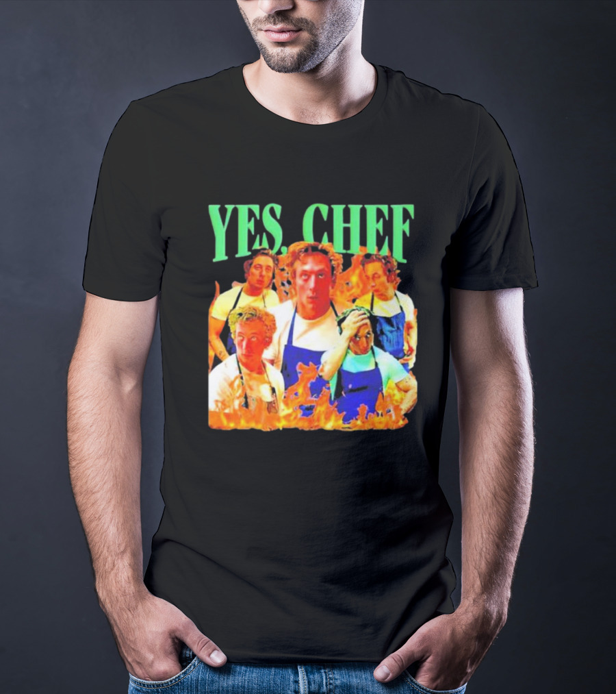 Jeremy Allen Fire Flames Yes Chef T-Shirt