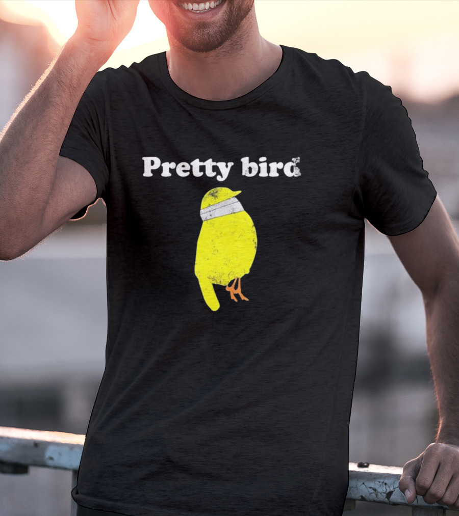 Pretty Bird Yellow Bandit Bird Retro Style Jonathan Swanson T-Shirt