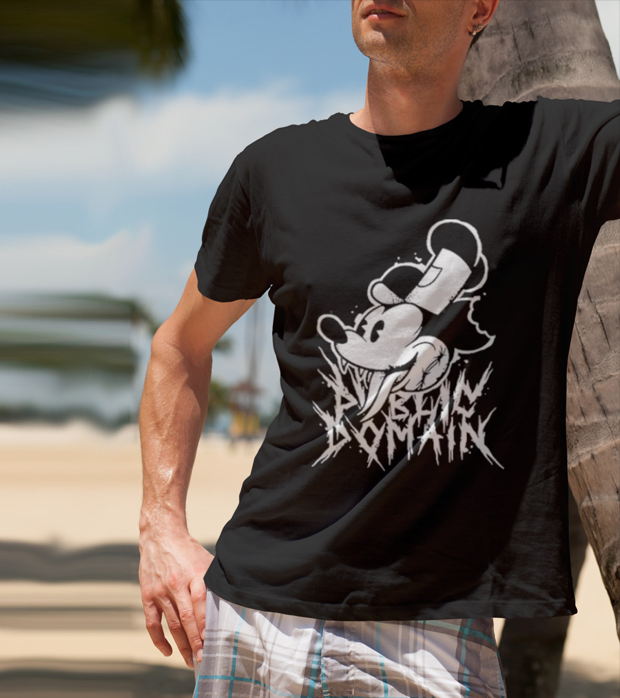 Junkyardla Mickey Mouse Public Domain Grim T-Shirt